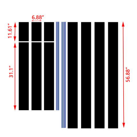 Xotic Tech Glossy Vinyl Racing Stripe Car Hood Graphics Decal Sticker for Hood Roof Rear Trunk Decoration Compatible with Ford Mustang 2015-up