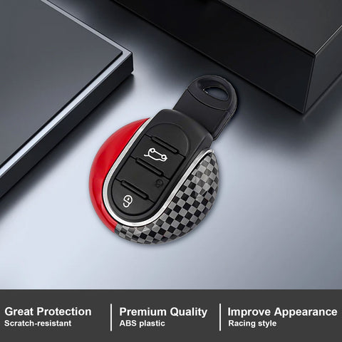 x xotic tech JCW Style Key Fob Cover Case Shell Replacement Compatible with MINI Cooper 3rd Gen F55 F56 F57 F54 Clubman, Gen2 F60 Countryman Smart Key, Brake Disk Shape