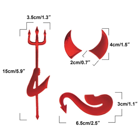 1pc x 3D Silver Chrome Devil Demon Sticker Decal Auto Car Emblem Decal Decoration