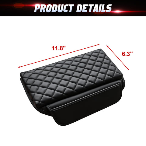 x xotic tech Center Console Cover Compatible with Ford Bronco Accessories 2021 2022 2023 2024 2025 2/4-door, Prevent Dog Scratches Leather Armrest Cover Pad Protector with Side Pockets Storage Bag Interior Accessories