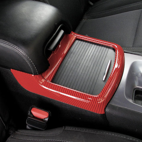 Carbon Fiber Texture Central Cup Holder Frame Trim Cover For Dodge Charger 2011-23