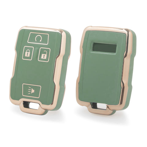 2X White TPU Full Cover Smart Key Fob Cover For Chevy Colorado Silverado Tahoe