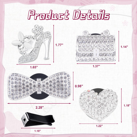 Crystal High Heel & Handbag Car Air Fresheners Diffuser Vent Clips Combo Kit