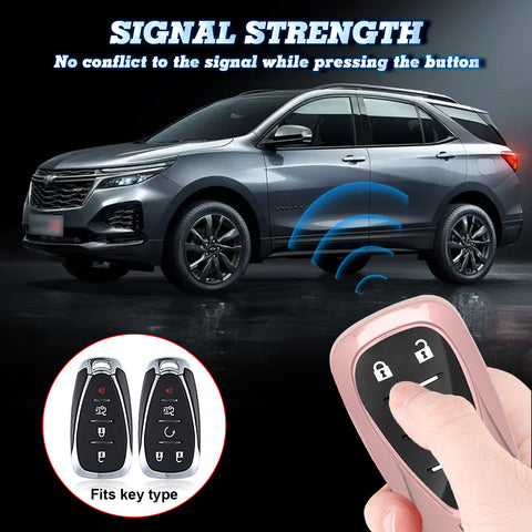 2pcs TPU Key Fob Shell Full Cover Case , Compatible with Chevrolet Camaro Malibu Impala Cruze Volt Bolt Equinox Tahoe Traverse - 3/4/5 Buttons Key