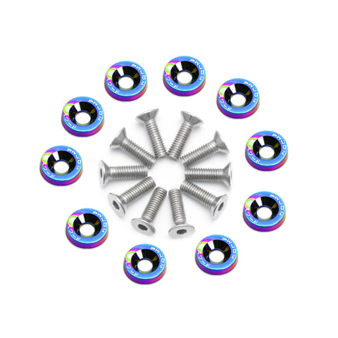 10pcs NEO Sporty Style Fender Bumper Screw Bolt Washer Engine Bay Dress Up Kit