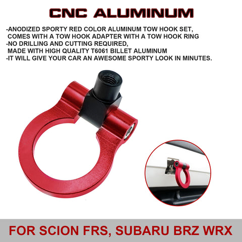 2X Racing Style Front Bumper Tow Strap+Tow Hook For Subaru WRX / WRX Sti 2012-up
