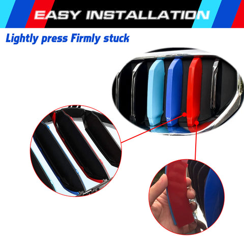 3pcs Tri Color Kidney Grille Clip Insert Cover For BMW 5 Series(G30/G31) 2021-up