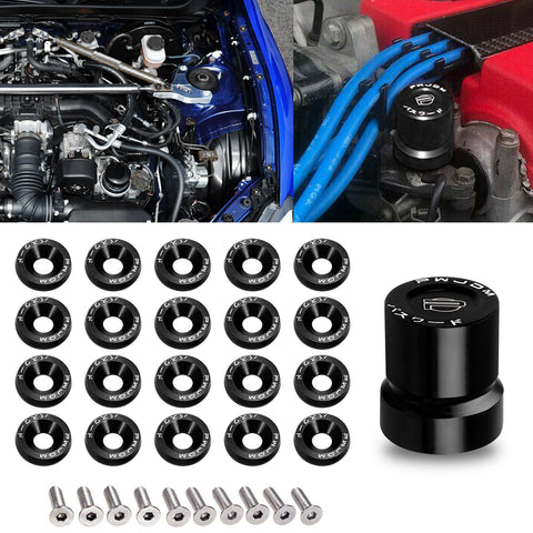 JDM VTEC Solenoid Valve Cover Cap Fender Bumper Engine Bay Washer Kit For Honda