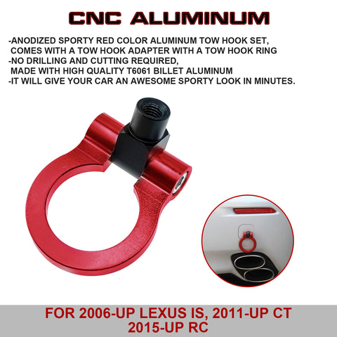 2Pcs Race Front Bumper Towing Strap+Tow Hook For Lexus RC RC200t RC300 2015-up