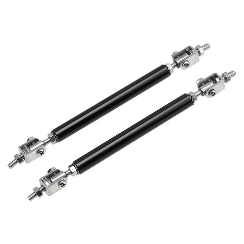 9Pcs Universal Fit Front Bumper Lip Chin Spoiler + Side Skirt Winglets Diffuser + Rear Bumper Canard Splitter Car Body Kits + Adjustable 10"-13" Support Rods