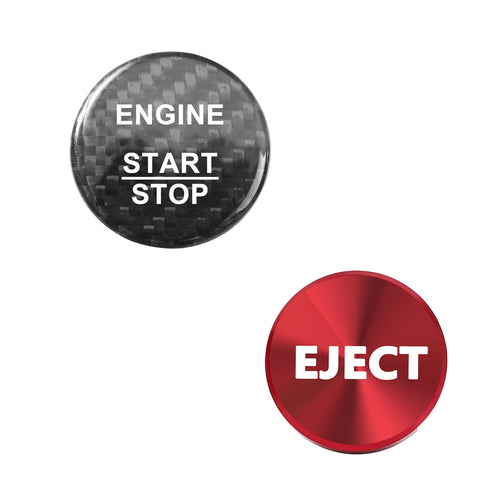 Set Red Carbon Engine Start + Cigarette Lighter Eject Button Trim For Mercedes B C E S G CL SL ML GL CLA CLS GLA GLC GLK GLE GLS Class W176 W246 W205 X253 X156 C117