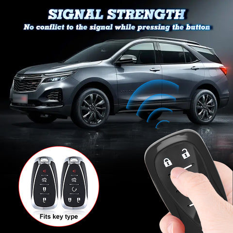 2pcs TPU Key Fob Shell Full Cover Case , Compatible with Chevrolet Camaro Malibu Impala Cruze Volt Bolt Equinox Tahoe Traverse - 3/4/5 Buttons Key