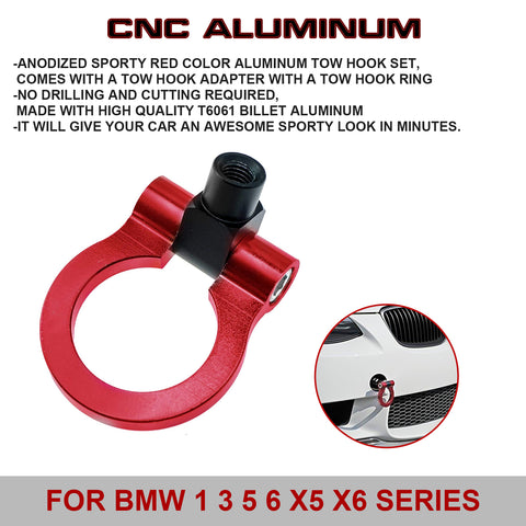 Set Racing Front Bumper Tow Strap+Tow Hook For BMW E82 E88 E36 E90 E91 2008-2012