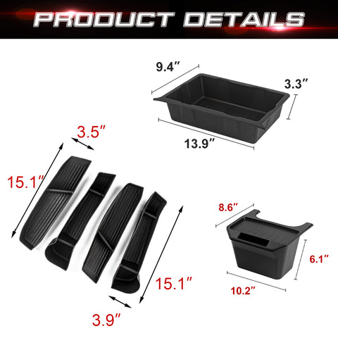 For Tesla Model Y 2020-2023 Front Rear Under Seat Door Armrest Storage Organizer