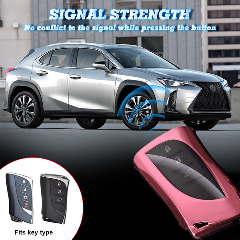 Key Fob Cover with Keychain Soft TPU Full Protection Key Case Shell, Compatible with Lexus ES350 ES300h LC500 LC 500h LS500 LS500h UX250h GX460 UX200