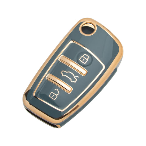 2X TPU Full Cover Flip Smart Key Fob Cover For Audi A1 A3 A4 A6 A8 Quattro