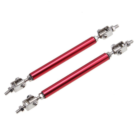 9Pcs Universal Fit Front Bumper Lip Chin Spoiler + Side Skirt Winglets Diffuser + Rear Bumper Canard Splitter Car Body Kits + Adjustable 10"-13" Support Rods