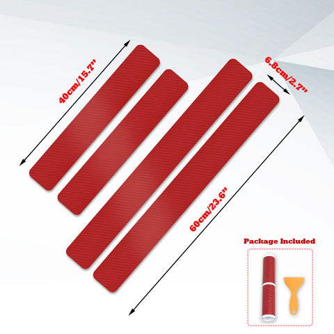 3D/4D Carbon Fiber Texture Door Sill Vinly Scratch Protection Cover Sticker