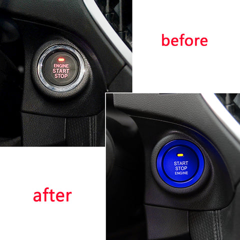 Blue Engine Start Push Button + AC Climate Knob Combo Trim For Toyota 86 2017-20