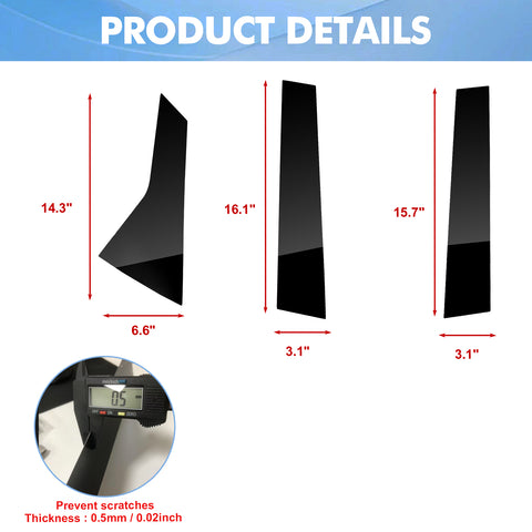 For Honda Civic Sedan 2022-up 6PCS Black Pillar Posts Door Trim Piano Cover Kit