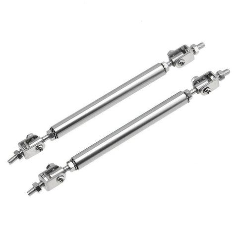 9Pcs Universal Fit Front Bumper Lip Chin Spoiler + Side Skirt Winglets Diffuser + Rear Bumper Canard Splitter Car Body Kits + Adjustable 10"-13" Support Rods