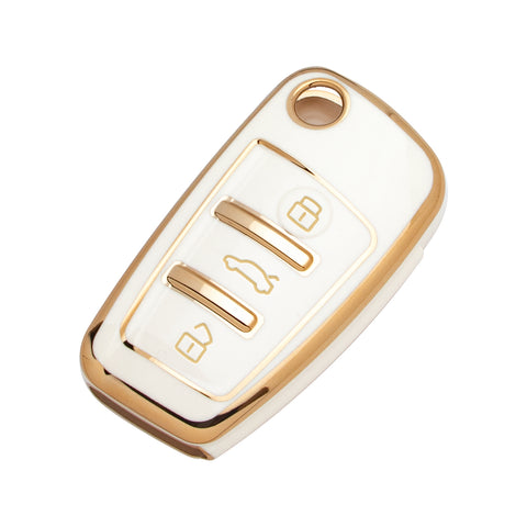 2X TPU Full Cover Flip Smart Key Fob Cover For Audi A1 A3 A4 A6 A8 Quattro