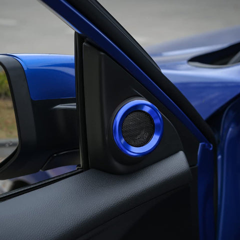 Blue A-Pillar Audio AC Climate Knob Engine Start Button Trim For Civic 10th Gen