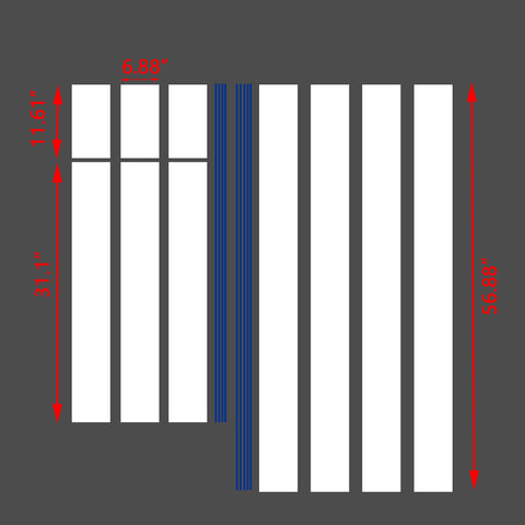 Xotic Tech Glossy Vinyl Racing Stripe Car Hood Graphics Decal Sticker for Hood Roof Rear Trunk Decoration Compatible with Ford Mustang 2015-up