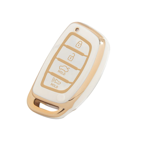 2X White TPU Full Cover Remote Key Fob Cover For Hyundai Elantra Ioniq Sonata