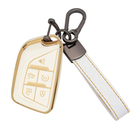 2X TPU Full Cover Remote Key Fob Holder For Cadillac CT5 Escalade 2020-2023