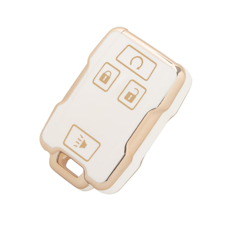 2X White TPU Full Cover Smart Key Fob Cover For Chevy Colorado Silverado Tahoe