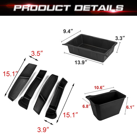 For Tesla Model Y 2020-2023 Front Rear Under Seat Door Armrest Storage Organizer