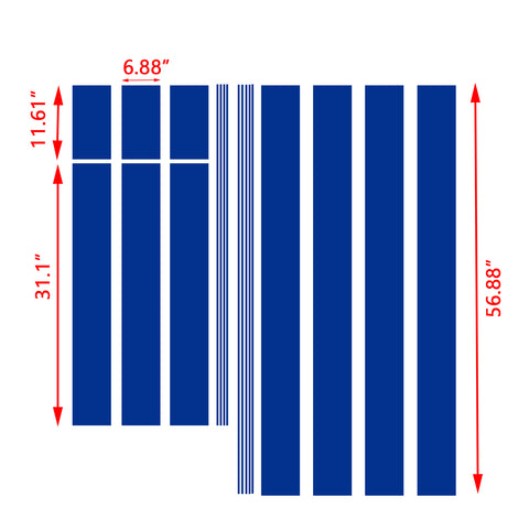 Xotic Tech Glossy Vinyl Racing Stripe Car Hood Graphics Decal Sticker for Hood Roof Rear Trunk Decoration Compatible with Ford Mustang 2015-up