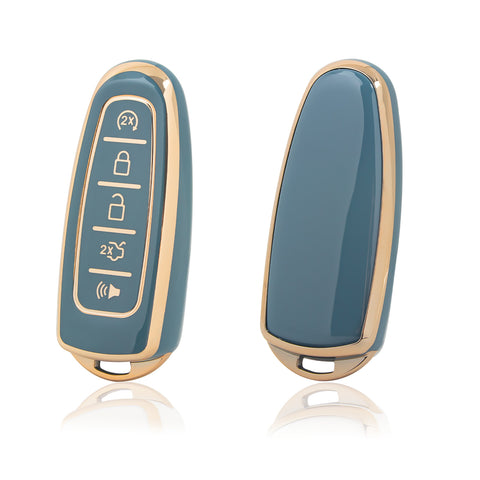 2X White TPU Full Cover Smart Key Fob Cover For Ford CMAX Edge Escape Expedition