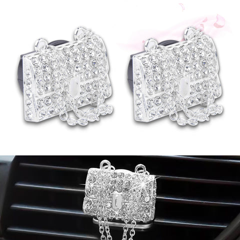 Bling Car Air Fresheners Rhinestone Diffuser Vent Clips Decor Universal Fit