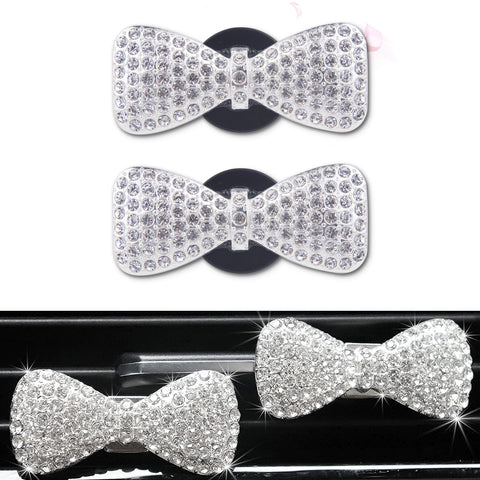 Bling Car Air Fresheners Rhinestone Diffuser Vent Clips Decor Universal Fit