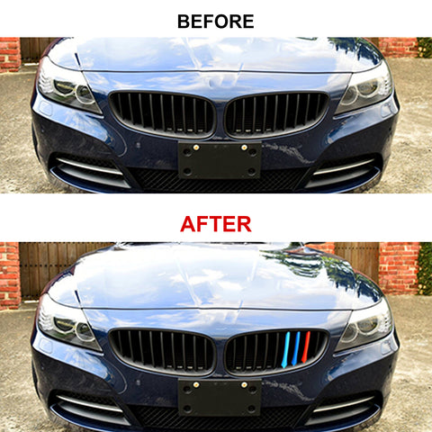 M-Colored Kidney Grille Clip On Insert Trims Fit 09-16 BMW Z4 E89 w/ 9 Beams Grille