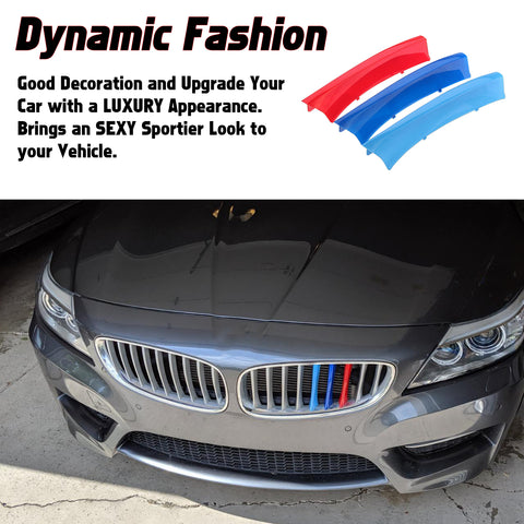 M-Colored Kidney Grille Clip On Insert Trims Fit 09-16 BMW Z4 E89 w/ 9 Beams Grille