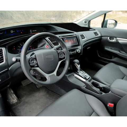 Center Console Dashboard Mat Pre-cut Non-Slip Sunshield Sun Glare Protector Dash Carpet Pad Black Cover Compatible with Honda Civic 2012-2015