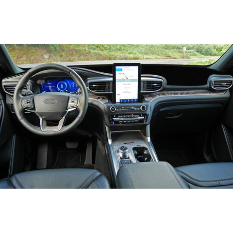 Center Console Dashboard Mat Pre-cut Non-Slip Sunshield Sun Glare Protector Dash Carpet Pad Black Cover Compatible with Ford Explorer 2020-2024