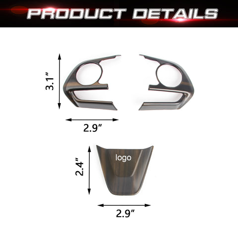 Wood Grain Steering Wheel w/ Bottom Piece Cover For Toyota RAV4 2019-2024