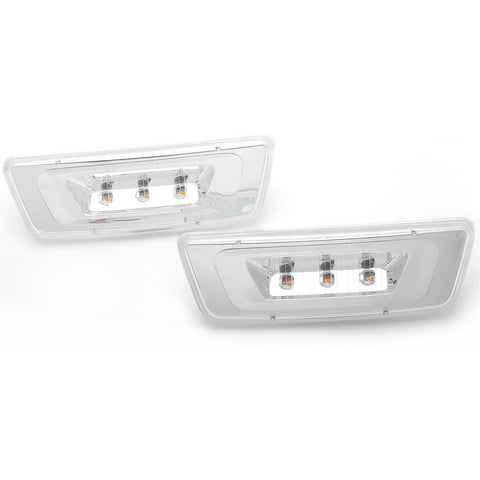 Clear Lens Chrome Amber LED Wheel Fender Side Marker Light Truck Signal Lamps For Kenworth T680 T700 T880 Peterbilt 567 Set-Back Axle models