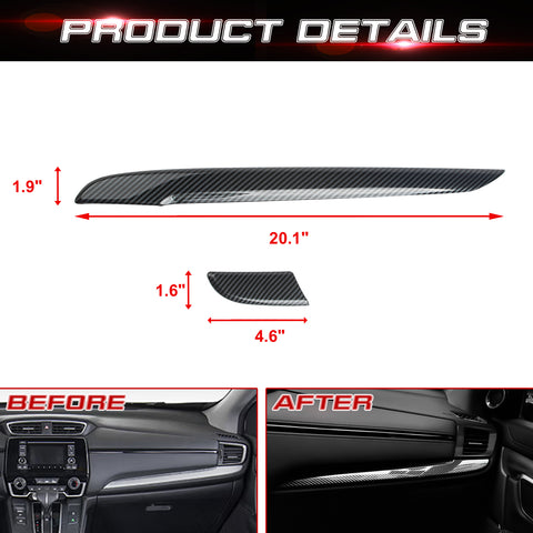 Carbon Fiber Look Dashboard Lower Stripe Molding Trim For Honda CR-V 2017-2022