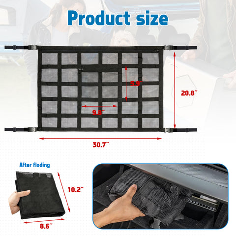 Adjustable Car Overhead Storage Mesh Organizer Net Truck SUV Camping Accessories