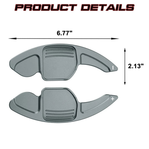 Gun Metal Gray Aluminum Paddle Shifter Extension For Audi A3 A4 A5 A6 A7 Q3 Q5
