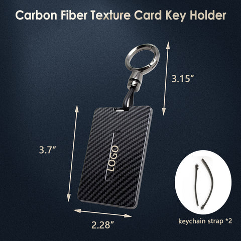 x xotic tech Key Card Holder Compatible With Tesla Model 3 Y S X Cybertruck, Glossy Black Carbon Fiber Finish Hard Plastic Cover Protective Card Case Keychain