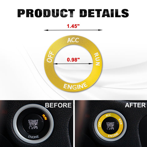 Red Engine Start Stop Button Switch Ring Cover Trim For Dodge Charger 2010-2022