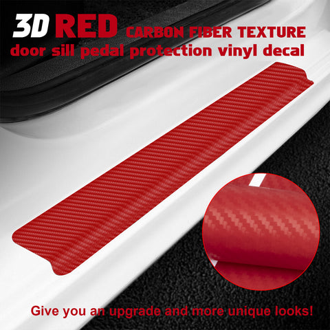 3D/4D Carbon Fiber Texture Door Sill Vinly Scratch Protection Cover Sticker
