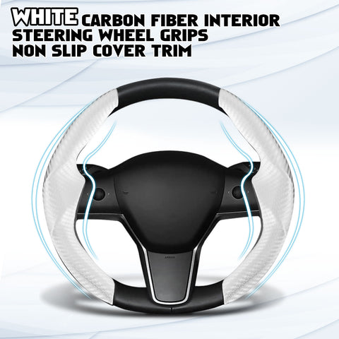 Xotic Tech Custom Fit Steering Wheel Wrap Protector Cover Accessories w/Non-Slip Comfortable Grip Function For Men/Women, Compatible with Tesla Model 3 Model Y 2017-2024