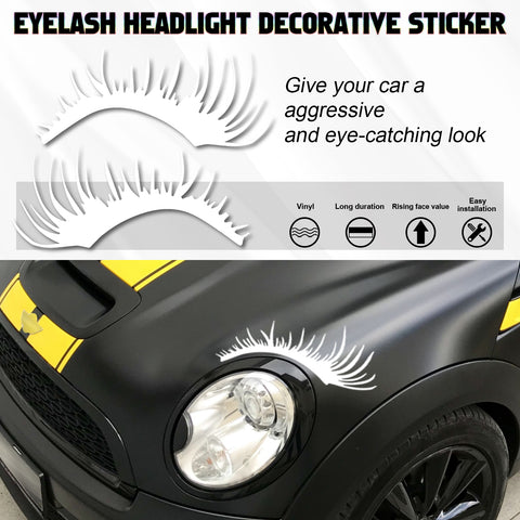 Xotic Tech CarLashes Car Headlight Eyelashes Stickers Fashion Fake Cute Decal Universal for Car Truck Headlamp Headlight